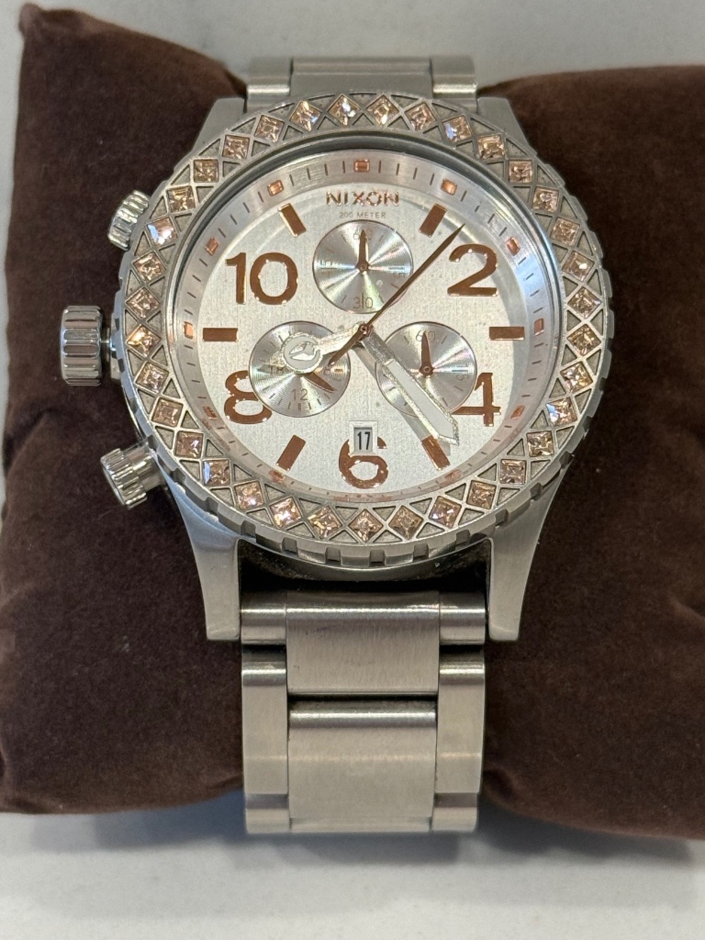Women's Nixon 42-20 Chrono Stainless Steel Watch with Rose Gold